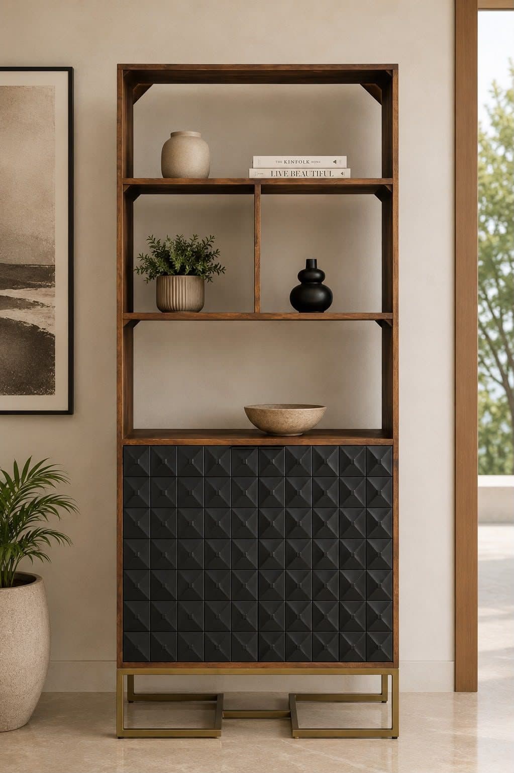 Pyramid-Door Bookcase