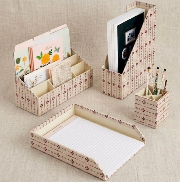 Handmade Paper Desk Organizer
